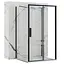 Душевая кабина Rea Rapid Slide 100x80 black пристенная REA-KPL-09874, Черный матовый, Универсальная, прозрачная - миниатюра 1