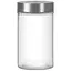 Скляна кругла банка з матовою кришкою з нержавіючої сталі 1л MILOS - мініатюра 1