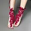 Гольфи мереживні квіткові з підв'язками XS/S/М/L бордові - мініатюра 1
