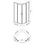 Душевая кабина Cersanit Brasco 90x90 см полукруглая раздвижная прозрачное стекло без поддона хром S16 8-002, прозрачный, хром - миниатюра 2