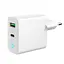 Мережевий зарядний пристрій Gembird TA-UC-PDQC20L-W-01, білий, 20 Вт, 1xType-C (PD3.0) / 1xUSB (QC3.0), LED індикатор стану - мініатюра 1
