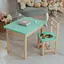 Дитячий письмовий столик та стільчик (з ящиком) для малювання та навчання (Зелений) Левеня - мініатюра 1