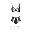 Комплект з еко-шкіри: бюстгальтер та трусики з перфорацією Passion Tamaris Set black L/XL - мініатюра 4