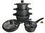 Набор кастрюль казанов с сотейником и сковородой Edenberg EB-9185 с крышками 10 предметов Черный - миниатюра 3