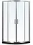 Душевая кабина угловая RJ 90x90 раздвижная прозрачное стекло 8 мм с покрытием Nano с ПВХ-подиумом, хром K9170-FBM-1004, прозрачный, хром - миниатюра 1