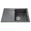 Кухонна мийка гранітна Globus Lux Komo сірий металік 790x500мм-А0003, Сірий - мініатюра 1