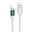 Кабель с экраном Hoco U126 Lightning Lantern charging data cable 1.2 м 2.4A светло-серый - миниатюра 1