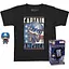 Набор Funko Pop Марвел Капитан Америка Marvel Captain America с футболкой 4 см FP M CA TS L - миниатюра 1