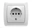 Розетка одинарна з/з Carmen біла - мініатюра 1