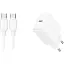 Мережевий зарядний пристрій Joyroom TCF20 PD 20W Charger-білий (EU/UK)+C to C/C to L Cable 1m - мініатюра 1