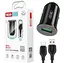 Автомобильное зарядное устройство XO TZ12 18W QC3.0 Car Charger with Type-C cable Черный - миниатюра 1