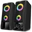 Колонки 2.0 REAL-EL S-107 чорний, 2 x 3 Вт, USB, mini-jack 3.5 мм, RGB-підсвічування (EL121100017) - мініатюра 1