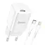 Зарядний комплект Hoco Rigorous charger set N19 Type-C to Lightning cable 25W білий - мініатюра 1