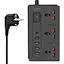 Мережевий фільтр XO WL06 подовжувач 1.8 м 3 розетки 4 USB чорний - мініатюра 1