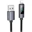Дата кабель Hoco X112 Favor with display USB to Lightning 2.4A (1m) Black - мініатюра 1