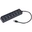 USB-Хаб Gembird 7 портiв (6хUSB2.0+1хUSB3.0) UHB-U3P1U2P6P-01, пластик, чорний (UHB-U3P1U2P6P-01) - мініатюра 1