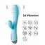 Смарт вибратор-кролик с USB зарядкой 21 см для клитора и точки G Голубой - миниатюра 6