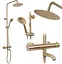 Душевая система Rea Lungo с термостатом и изливом brushed gold REA-P6604, Золотой - миниатюра 4