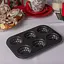 Форма для выпечки кексов и маффинов на 6 ячеек с антипригарным покрытием "Цветы №4" 26.5х18.5х2.8 см, A-plus Черный 85662 - миниатюра 2
