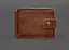 Кожаное портмоне 13.1 зажим с хлястиком светло-коичневый краст - миниатюра 1
