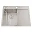 Кухонна мийка накладна з правим крилом Nett NS-6045(R), Нержавіюча сталь - мініатюра 1