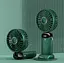 Портативный USB-вентилятор Mini Fan с подставкой для телефона и дисплеем зеленый (979) - миниатюра 7