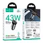 Адаптер автомобильный Hoco Rigorous dual port Car charger NZ16A | 1USB/1Type-C, 43W/3A, PD25W/QC| - миниатюра 2