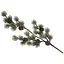 Декоративная глиттерная ветка с литой хвоей и шишками Зеленая 38 см - миниатюра 1