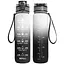 Мотивационная бутылка для воды со временем без BPA Tritan фитнес спорт прогулка black white 1 л - миниатюра 1