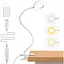 IZELL Book Light, лампа для чтения с пристегивающимся гибким штативом, светодиодные лампы с регулируемой яркостью, крепление - миниатюра 1