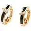 Серьги Xuping с черными вставками и камнями, гипоаллергенное украшение для повседневного образа, золотистые - миниатюра 1