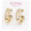 Серьги Xuping с прямоугольными фианитами гипоаллергенное украшение для повседневного образа Золотистый - миниатюра 1