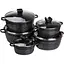Набор кастрюль MGC алюминиевых 2,5/4/5/7/9 л с мраморным покрытием, черный MGC HP-4-411B - миниатюра 1