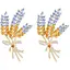Брошь пшеница набор 2 шт. колосок символ Украины желто-голубой - миниатюра 1