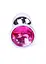 Металлическая анальная пробка с кристаллом Boss Jewellery 7х2.7 см (фуксия) - миниатюра 3