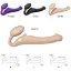 Безремневий страпон Strap-On-Me Vibrating Flesh M регульований з вібрацією та з пультом ДК діаметр 3.3 см - мініатюра 5