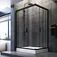 Душевая кабина Am.Pm Gem Twin Slide 120x80 см стекло прозрачное black matt W90UG-404-120290-BT, Черный матовый, Универсальная, прозрачная - миниатюра 3