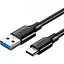 Кабель Ugreen US184 USB 3.0 to USB Type-C Male Cable Nickel Plating 2.4A 2 м чорний (20884) - мініатюра 1