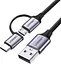 Кабель Ugreen US177 Ugreen USB-A to Micro USB + USB Type-C Cable 1 м черный (30875) - миниатюра 1