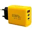 Сетевое зарядное устройство 65W 2xType-C + USB быстрый адаптер 9177 PD GaN для ноутбуков и смартфонов желтый - миниатюра 1
