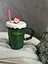 Чашка новогодняя Olens 102-1061-1 Рождественский свитер керамика с крышкой и трубочкой 380 мл Зеленая - миниатюра 3