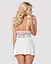 Сатиновый пеньюар с кружевом Obsessive 810-BAB-2 babydoll & thong белый пеньюар танга L/XL - миниатюра 2
