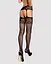 Сетчатые чулки-стокинги с имитацией гартеров Obsessive Garter stockings S500 черные с доступ S/M/L - миниатюра 2