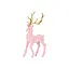 Декоративная новогодняя фигура BonaDi Олень 32.5см флоковым покрытием и глянцевыми рогами Розовый с золотым - миниатюра 1