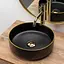 Умивальник Rea Sami black mat gold edge чорний REA-U0595, Чорний матовий - мініатюра 4