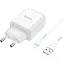 Зарядное устройство Hoco N2 USB белый + кабель USB to Lightning - миниатюра 1