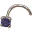 Золотая серьга-пирсинг в нос Dear с фианитом. 1017.1 Фиолетовый - миниатюра 1