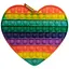 Сенсорна іграшка Pop it антистрес 20 см серце великий XXL райдужний різнокольоровий - мініатюра 1