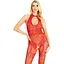 Бодістокінг Leg Avenue RhinestOne Lace and Net Bodystocking Red One Size - мініатюра 1