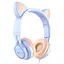 Накладні навушники Hoco W36 Cat ear (3.5mm/1.2m) Dream Blue - мініатюра 1
